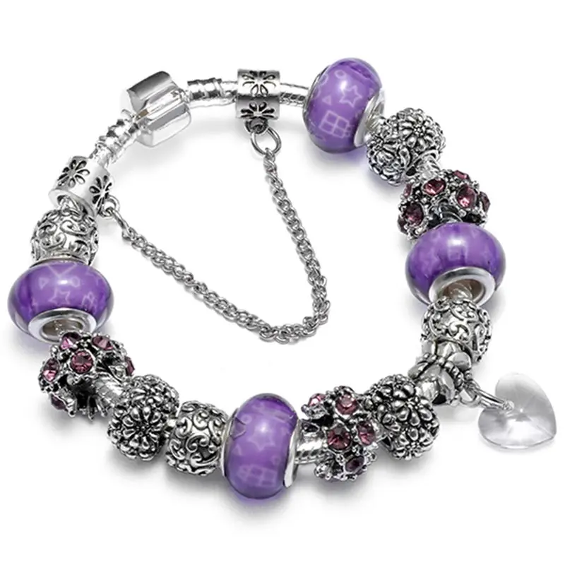 Брендовый браслет в форме сердца для женщин сделай сам бусины браслеты ювелирное