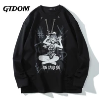 gtdom hip hop retro sweatshirt pullover 2020 men streetwear harajuku print washed cotton loose japan style pullover sweatshirt
