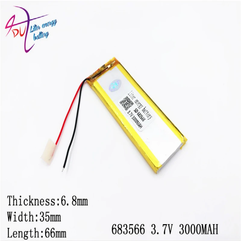 Литий ионный полимерный аккумулятор 3 7 В 3000 мАч 683566 703565 литий для GPS mp3 mp4 mp5 dvd bluetooth