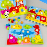 color cognition board montessori educational toys for children wooden toy jigsaw kids early learning color match game