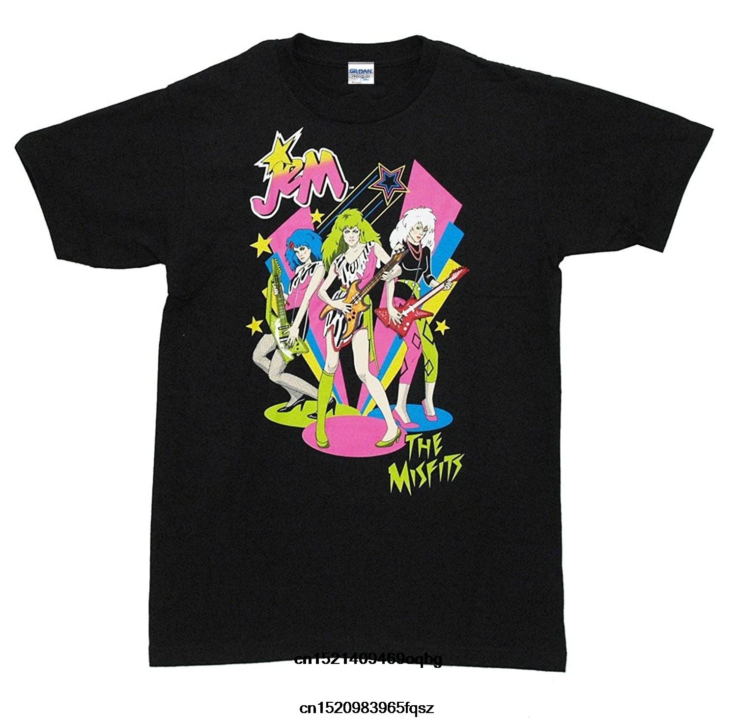 Футболка в летнем стиле забавная футболка с надписью Jem And The Holograms Misfits черная