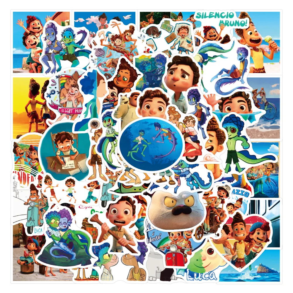 

Disney Pixar Luca Alberto Sea Monster Stickers Decal Vinyl for Kids Stationery Scrapbooking Skateboard Laptop Guitar Sticker
