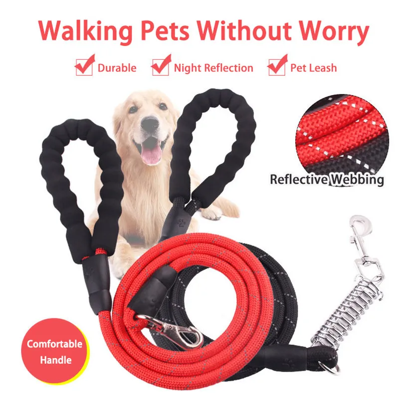 Толстый нейлоновый пружинный взрывозащищенный поводок для питомцев