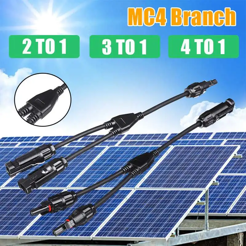 MC4 филиал 2/3/4 в 1 параллельное подключение 30A 1000 ватт Электрический MC4-Y разъем фотоэлектрических 2 шт. Солнечный Панель кабель провод подключения