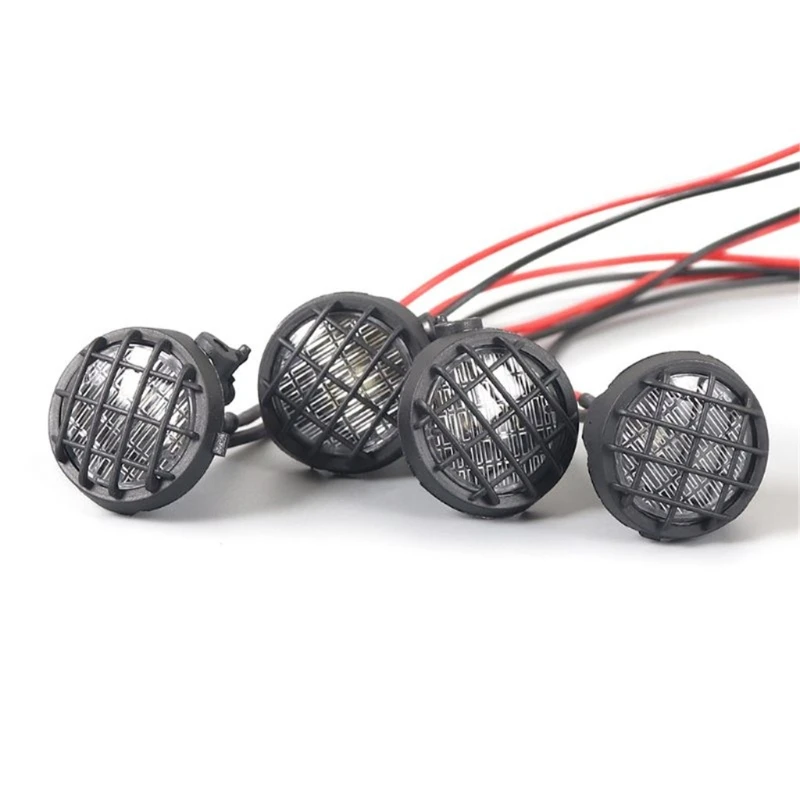 

4 LED white lights with lampshades, RC car parts