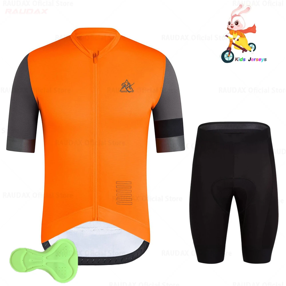 

2021 комплект велосипедных футболок для мальчиков, командная одежда для велоспорта Raudax, летняя велосипедная Одежда для мальчиков, дышащая ул...