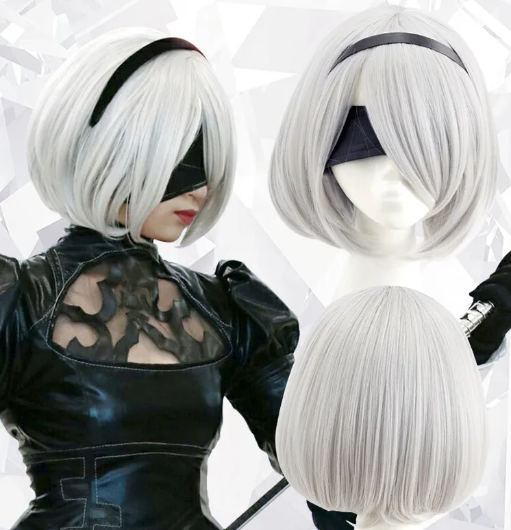 Парик для косплея из игры YoRHa No.2 Тип B 2BYoRH 2A 9S 2B парики костюма на Хэллоуин женские +