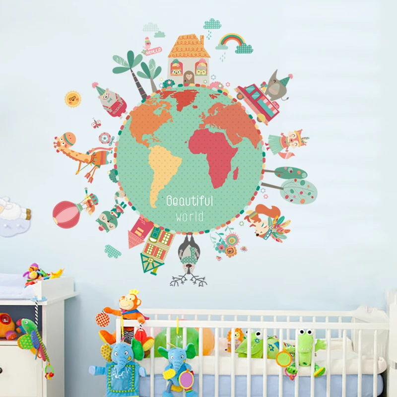 

Cartoon Baby Early Education Wall Stickers for Living Room Nursery Kids Room Decor Wall Decal PVC Vinyl Wallpaper Self-adhesive