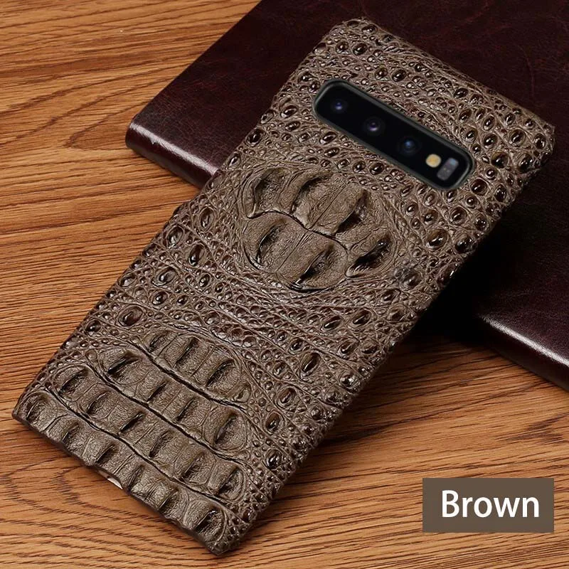 Brown Чехол для телефона для samsung Galaxy S7 край S8 S9 S10 Plus Note 9 8 10 A20 A30 A40 A50 A70 головы крокодила чехол для A5 A7 A8 J5 J7 - Цвет: Brown