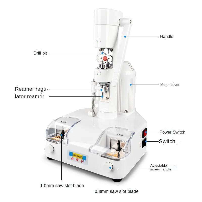 

CP-24C Frameless Glasses Piece Punch Machine Glasses Processing Equipment Drill Saw Groove Drilling Slotting Dual Purpose Tools