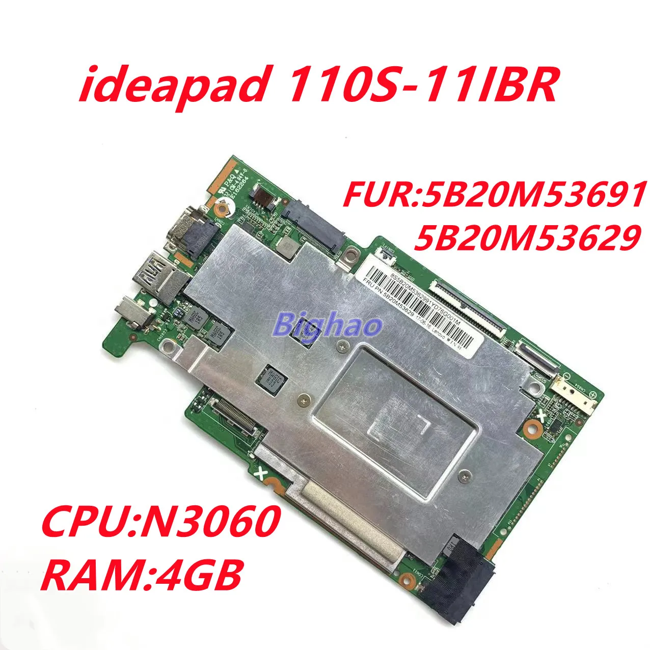 

NE116BW2_V1.0 For lenovo ideapad 110S-11IBR Laptop motherboard mainboard with pentium N3060 CPU PN:431202919010