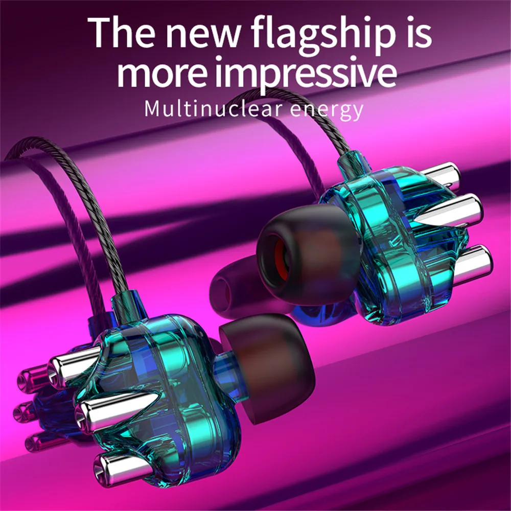 

3D Stereo Dual Speaker Wired Earphone Headset for iPhone 6 6S 5S Hifi Strong Bass Earphone for Xiaomi Redmi HuaweiEarbuds