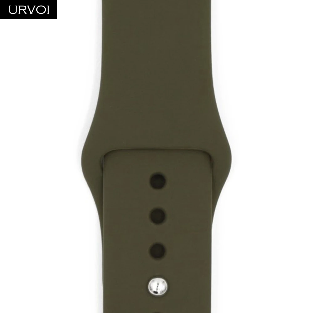 Dark Olive Спортивный ремешок URVOI для apple watch 5, 4, 3, 2, 1, силиконовый ремешок для iWatch 40 мм, 44 мм, застежка на булавке и застежке, новинка, сосновый зеленый - Цвет ремешка: Dark Olive