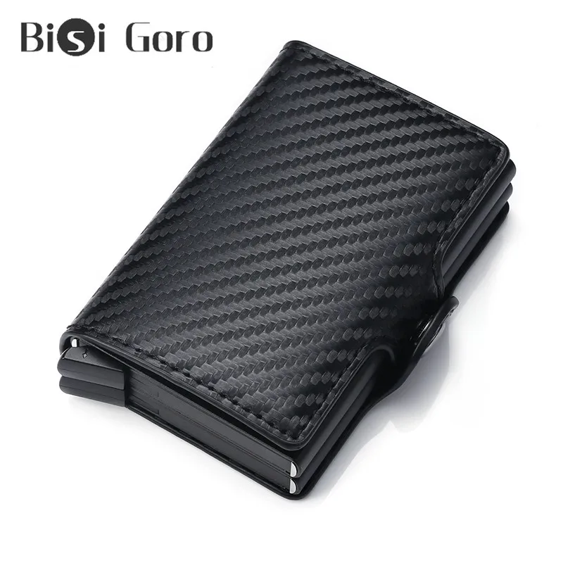 BISI GORO углеродное волокно RFID бизнес кредитный держатель для карт кошелек унисекс