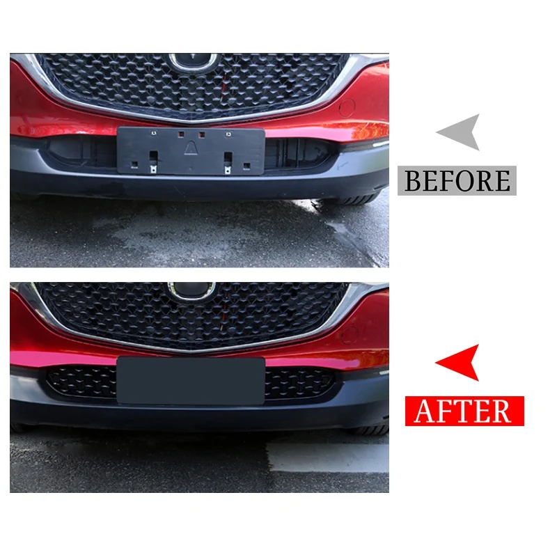 

Front Lower Bumper Grill Grille Moulding Cover For Mazda CX30 CX-30 2020-2021 Car Front Bottom Middle Net Decoration Black