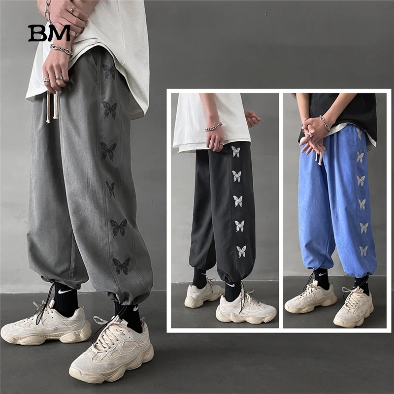 Хип-хоп спортивные штаны мужские уличные свободные бегуны Мужские для бега в