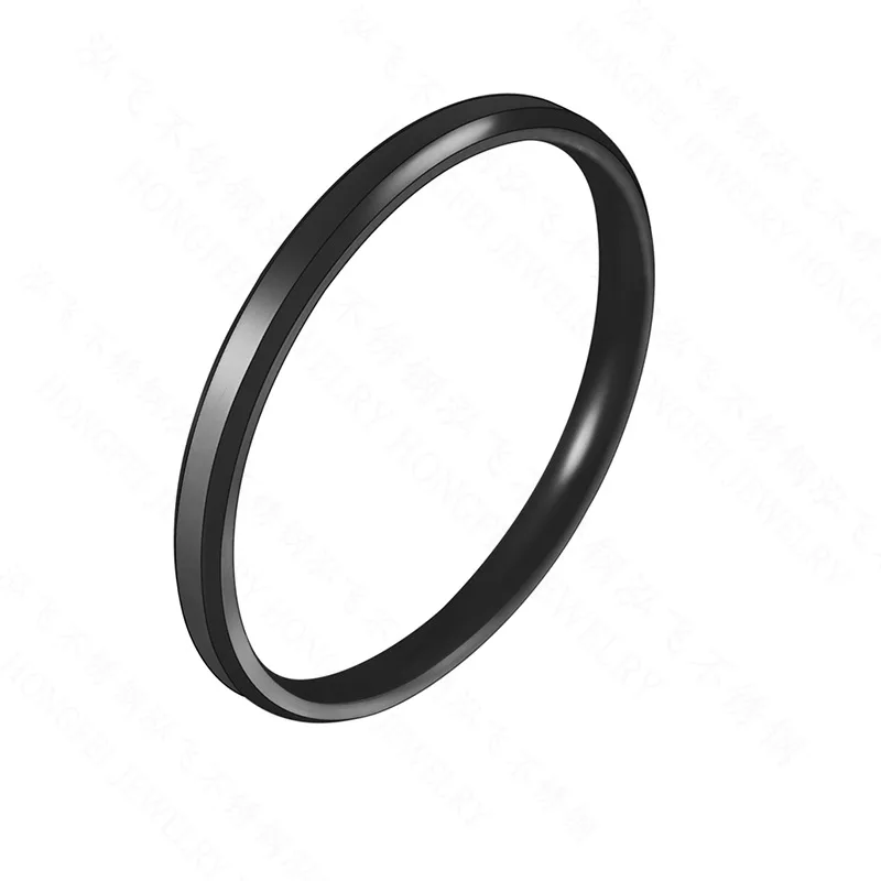 Тонкие кольца из нержавеющей стали 2 мм простые золотые и черные никогда не
