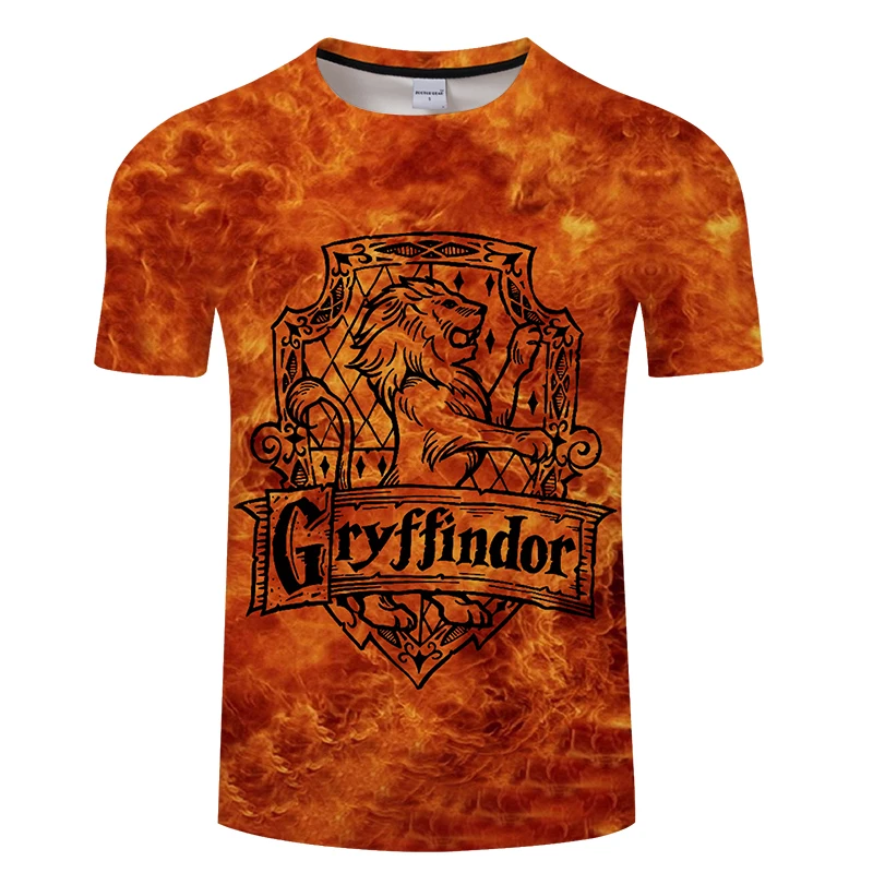 Новинка модная мужская футболка 3D принт Гриффиндор Мужская волшебный школьный