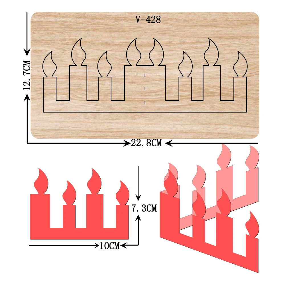 

New candle wooden dies cutting dies for scrapbooking /Multiple sizes /V-428