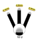 50 шт100 шт микроблейдинг Tebori иглы Лезвия 0,160,180,2 мм 18U Перманентный макияж бровей Тату микробейд для 3D вышивки