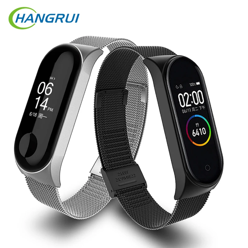 Для Mi Band 4 3 ремешок на запястье металлический браслет из нержавеющей стали для Xiaomi Mi Band 4 3 напульсники MiBand 4 3 Band 4 Pulseira Miband4