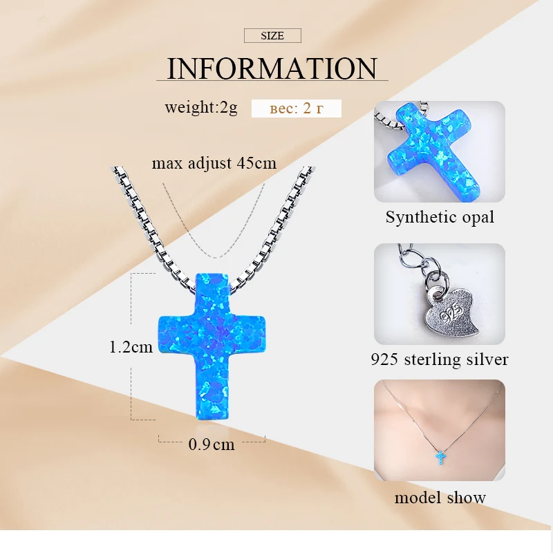 Женское Ожерелье с опаловым крестом KALETINE ожерелье из настоящего серебра 925 пробы