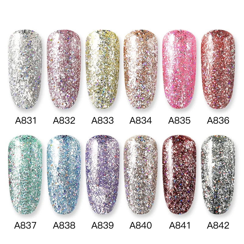 ROSALIND Gel Polish Rainbow Platinum Glitter Top Base Coat All For Nails And Design Tip Varnish Art Hybrid | Красота и здоровье
