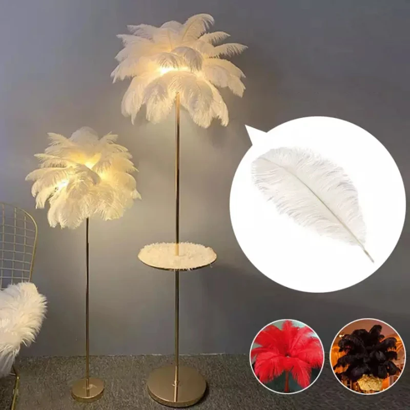 10 шт. белые черные красные пушистые перья страуса украшения для свадьбы