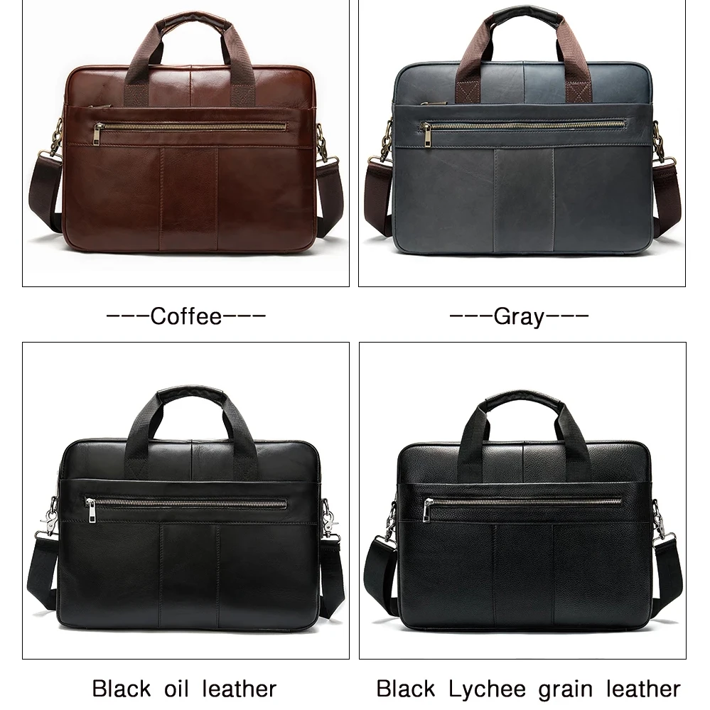 genuine leather handbag men shoulder hand bag laptop for document a4 business briefcase male work office brown big bolsas 2020 free global shipping