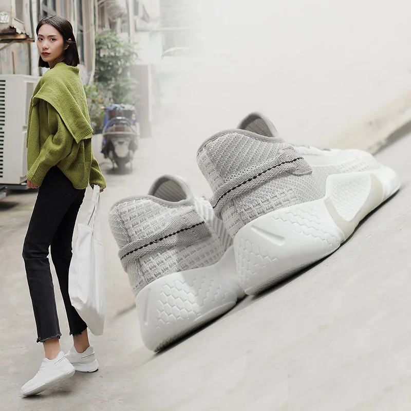 

Casual Platform Sneakers Women 2021 Spring Outdoor Comfortable Running Sport Shoes Light Breathable Shoes For Women White New
