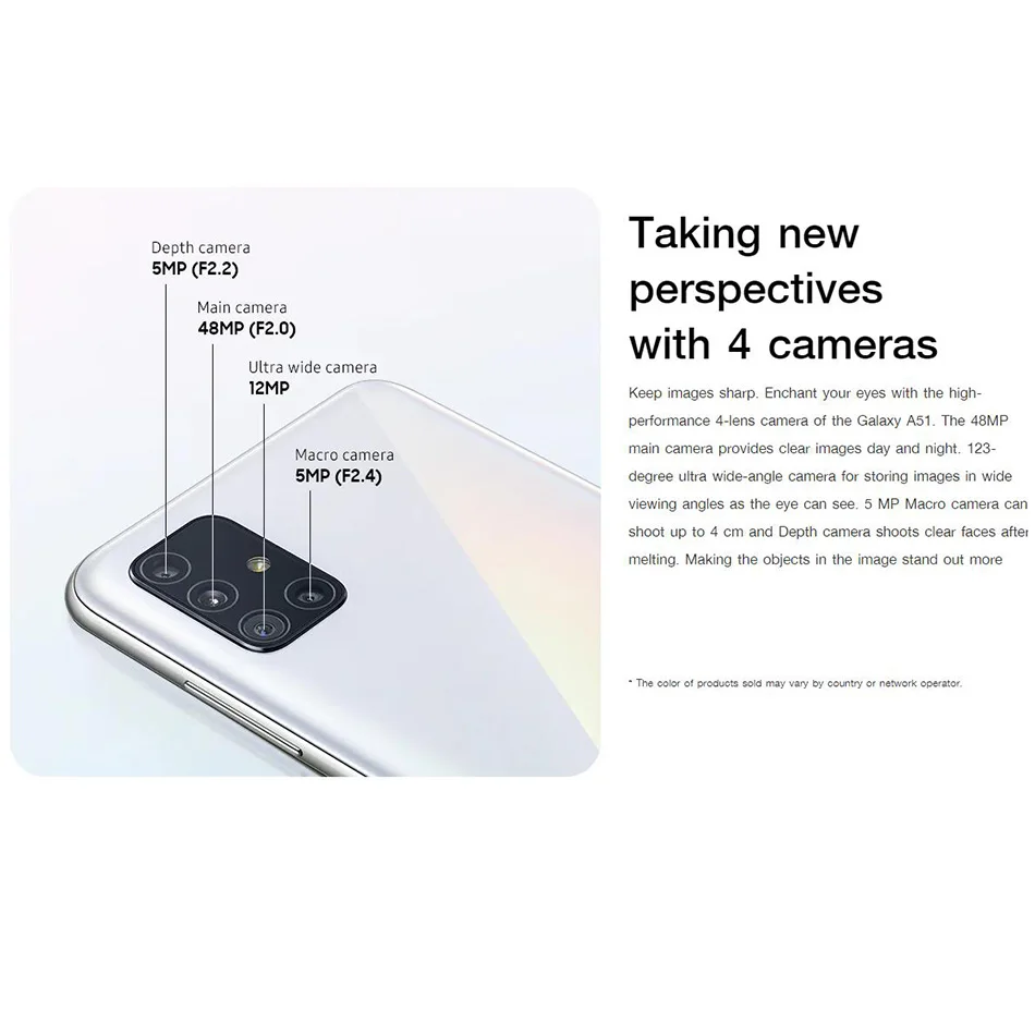 Смартфон Samsung Galaxy A51 A515F/DSN глобальная версия 2020 мобильный телефон Гб ПЗУ 8 ГБ/6 ГБ