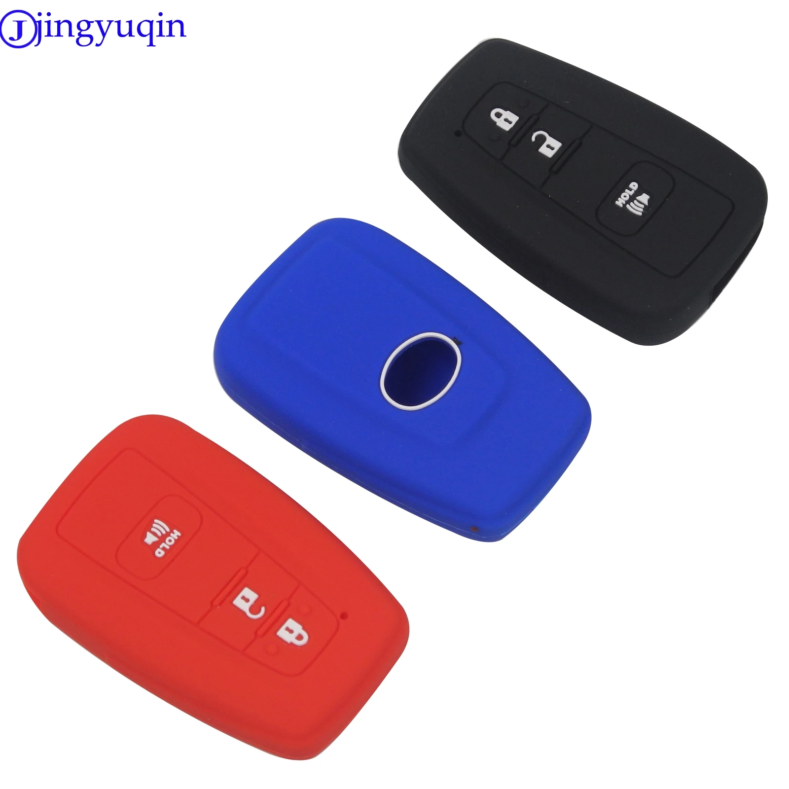 

Jingyuqin силиконовый резиновый чехол для автомобильного ключа для Toyota 2016 2017 Prius чехол для ключа Набор Чехол для автомобиля Стайлинг 3 кнопки