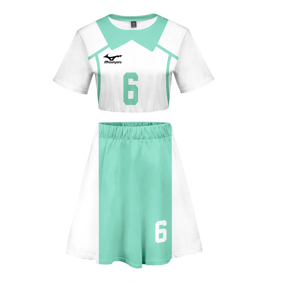 Haikyuu Cosplay костюм Джерси Униформа Kageyama Tobio Aoba Johsai Koushi Sugawara Oikawa Tooru топ + юбка для