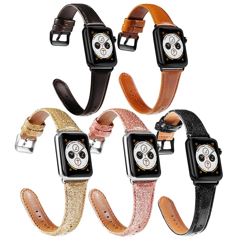 Ремешок из натуральной кожи для apple watch series 6/5/4/3/2/1 44 мм 40 42 38 кожаный ремешок часов