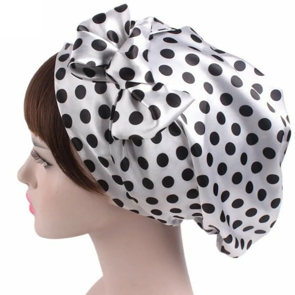 

Silk Night Sleep Cap Hair Bonnet Hat Head Cover Satin Turban Wrap Headscarf