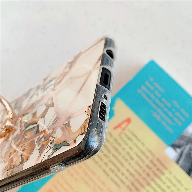 Чехол с кольцом-подставкой и цветами для samsung Galaxy Note 10 Plus 9 S10 S9 S8 задняя крышка