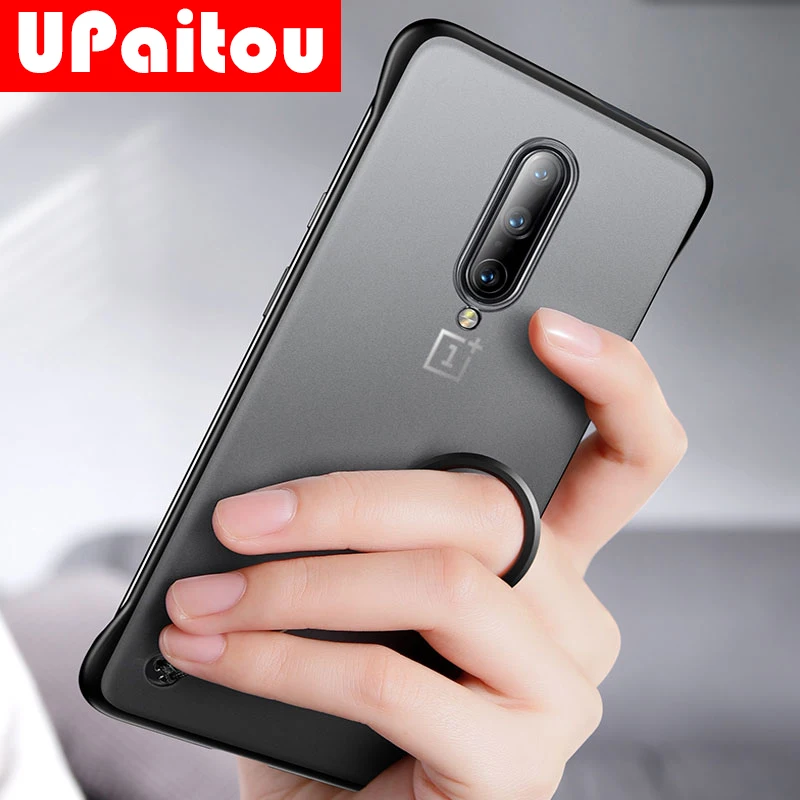 UPaitou безрамный Прозрачный чехол для Oneplus 1 + 7 Pro матовый Жесткий Чехол 7Pro с кольцом