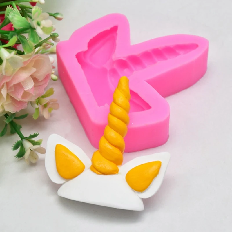 

1pc Cake Tool Unicorn Horse Ear Shape Silicone Mold Sugar Craft Fondant Chocolate Tool Mould