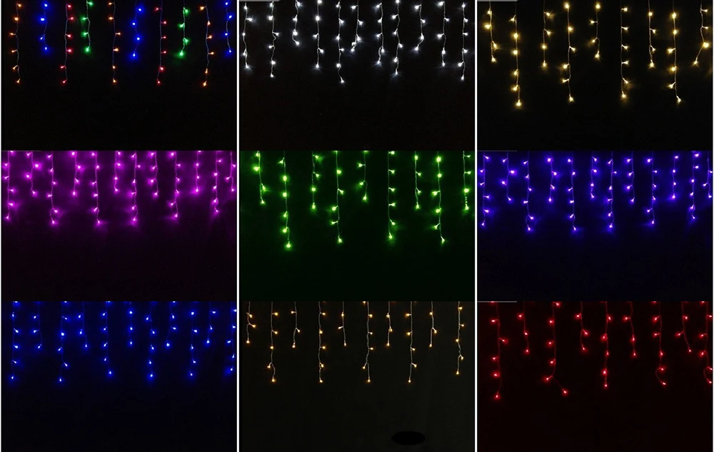 

SXZM 3.5M Led Curtain Icicle String Lights EU/US Plug New Year Fairy Garland Lamp Christmas Decoration For Home Bedroom Window