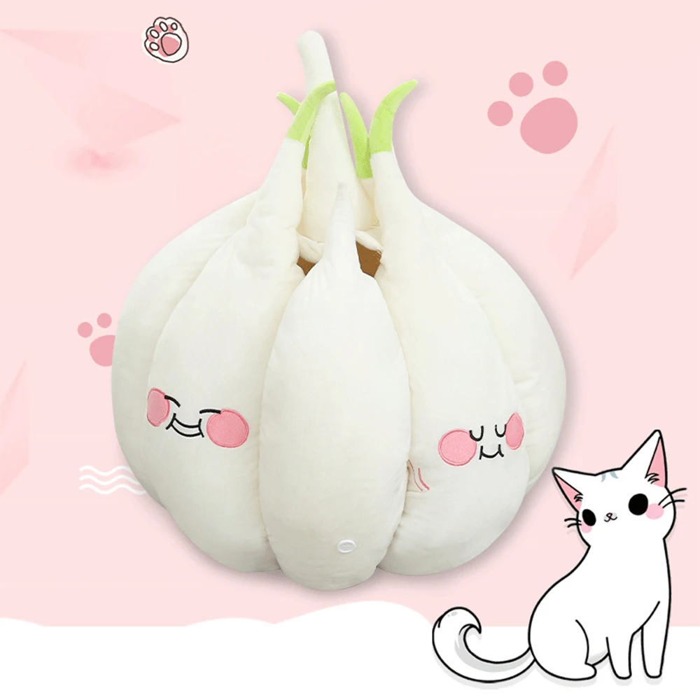 

Pet Bed Funny Garlic Cave For Kittens Puppies Lovely Cat Hammock Nest Bed Mats Winter Warm Plush Round Bed House Pet Supplies