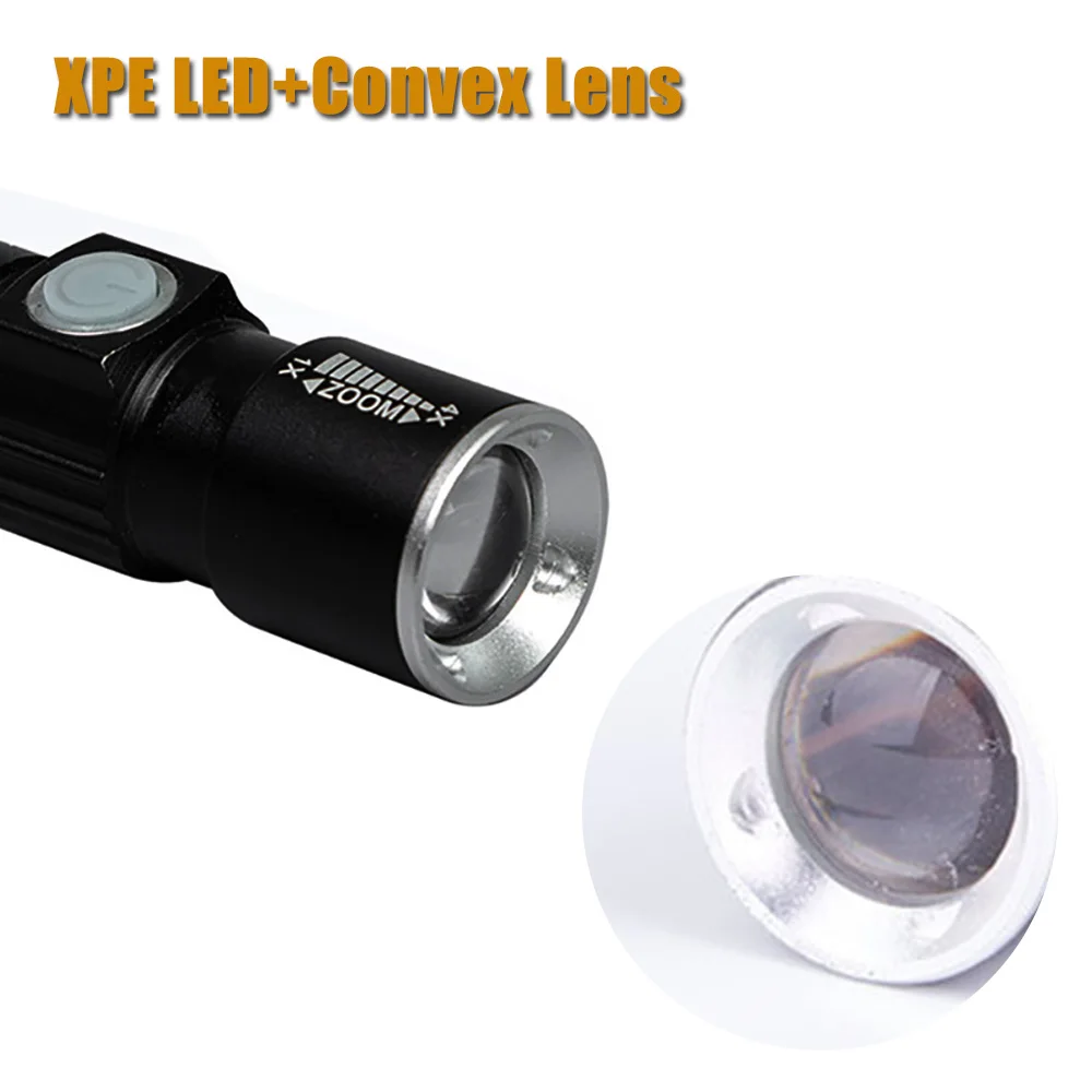 

Zoom USB Rechargeable LED Flashlight Q5 Handy Torch Light Hunting MTB Bike Bicycle Cycle Head Front Light Biking Camping Hiking