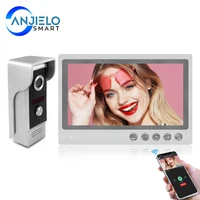 Wifi 9 Inch Moniter Video Door Phone System Wired 700TVL Camera IR Night Vision Smartphone App Remote Unlock for Home Security