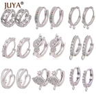 Ювелирные изделия JUYA DIY CZ циркониевые серьги для женщин геометрический ручной работы обруч серьги Huggie ювелирные изделия Свадебные украшения