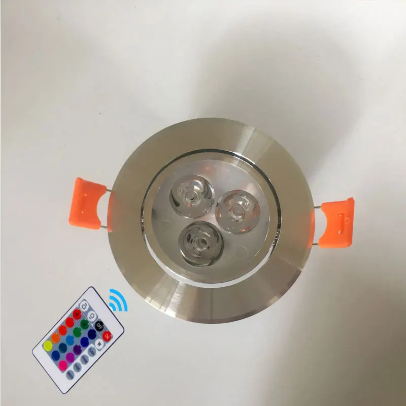 RGB With Remote Светодиодный светильник RGB 3 Вт с пультом дистанционного управления встраиваемый светильник светодиодный потолочный светильник на день рождения вечерние лампы Красочный Точечный светильник s - Испускаемый цвет: RGB With Remote