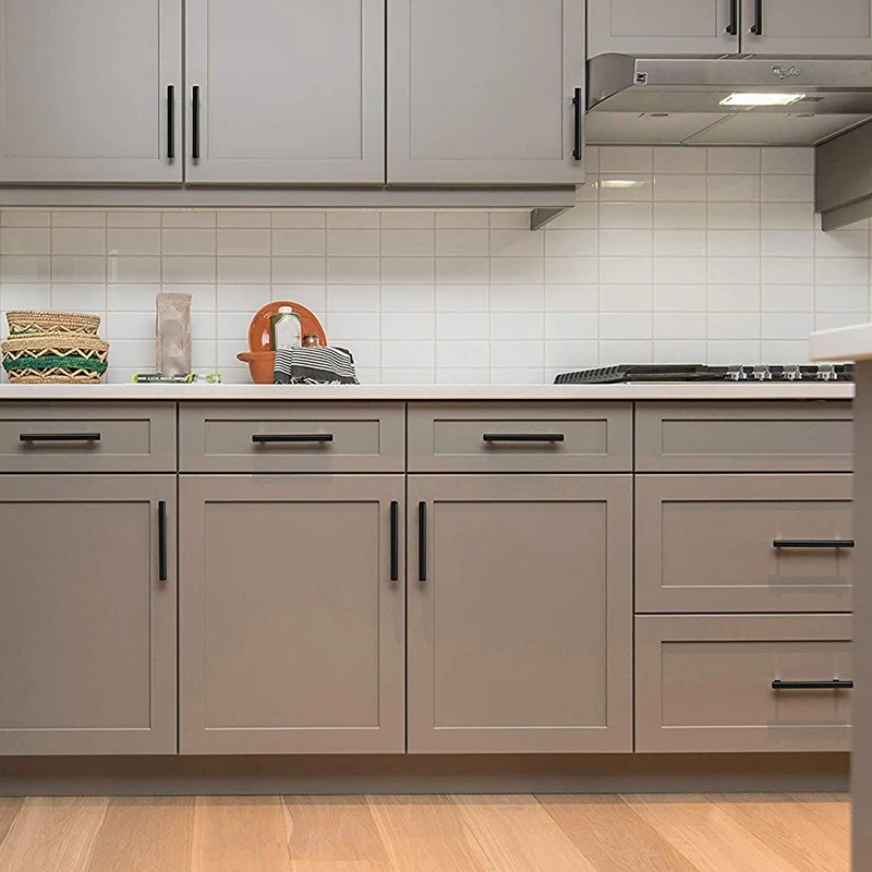 Плоская черная Современная фурнитура для шкафа ручка ящика кухонный шкаф Т