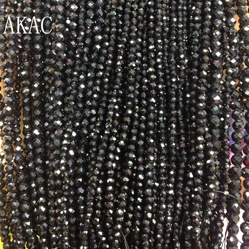 

2 нити около 3 мм, 100% натуральный черный турмалин, граненые круглые бусины россыпью для изготовления ожерелья своими руками