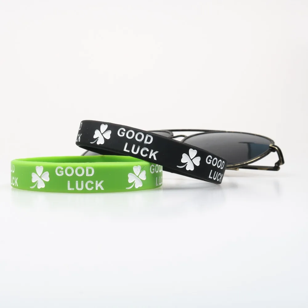 Силиконовые браслеты с четырехлистным клевером на удачу силиконовый хороший