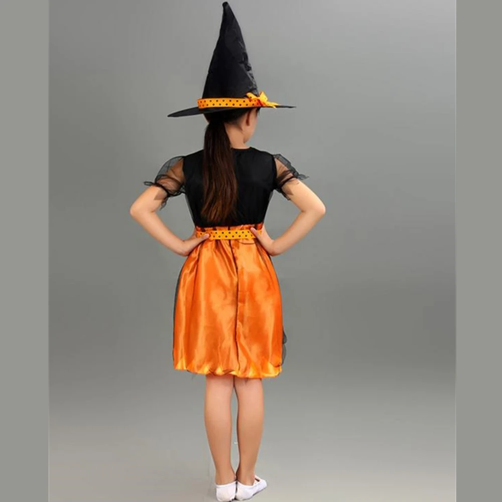 Костюм на Хэллоуин для детей костюм ведьмы костюмированной вечеринки оранжевое