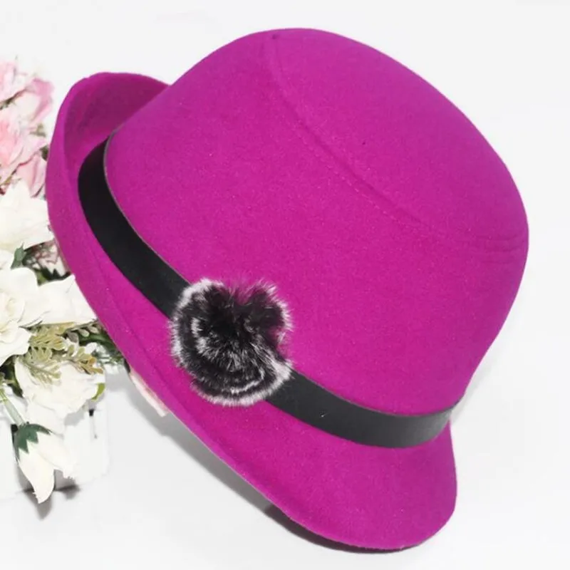 Новая женская шапка FUZAIBAZI модная осенне зимняя с украшением в виде Помпона Панама