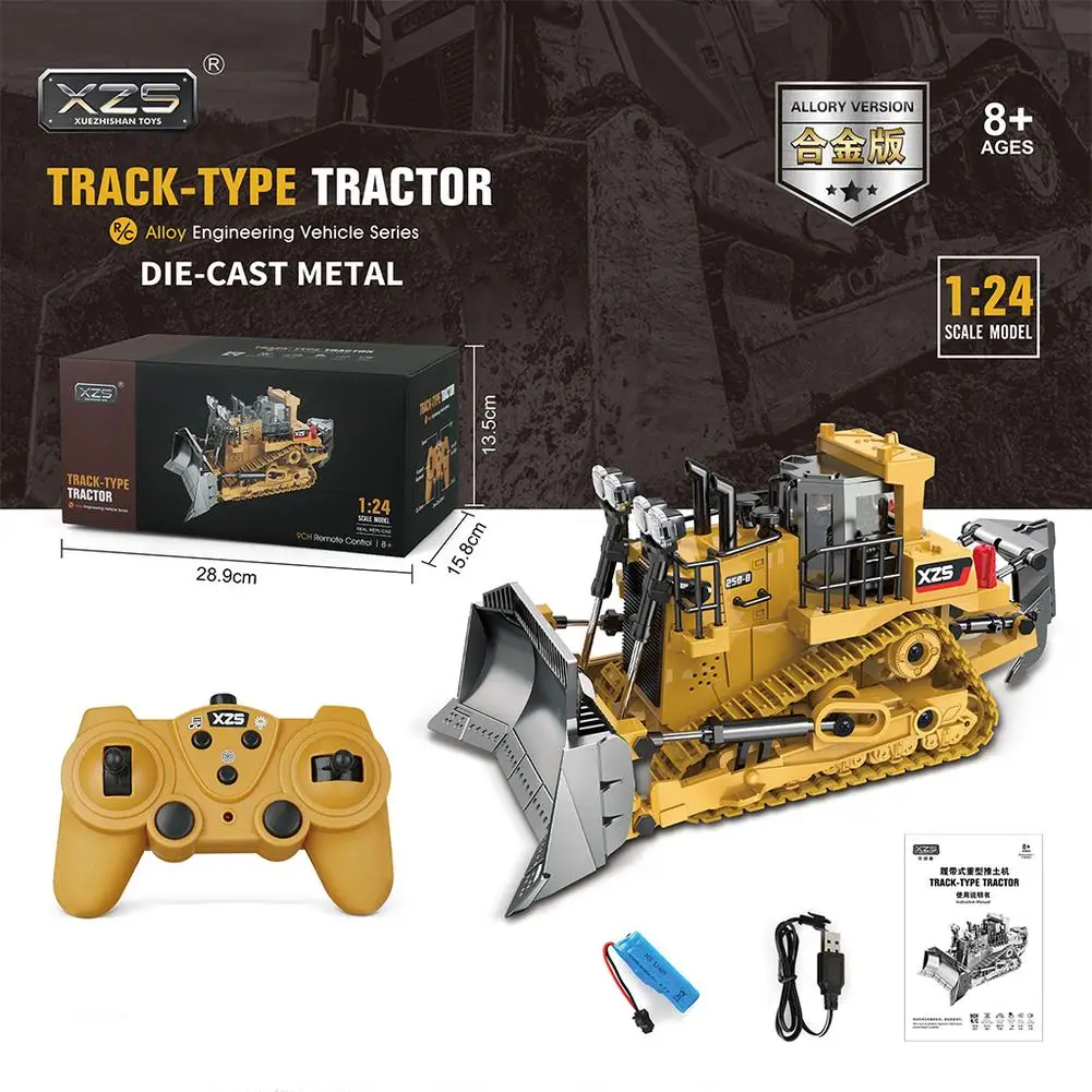 

2.4g Remote Control Engineering Vehicle Crawler Heavy-duty Bulldozer Shoveling Multi-function Toys